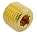Parker 4-PHH-B Brass, Pipe Hollow Hex Plug 1/4" Male NPT