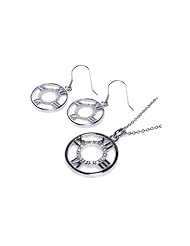 Nickel Free Sterling Silver Pendant & Earring Sets Matching Set Roman Numerals