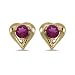14k Yellow Gold Round Rhodolite Garnet Birthstone title=