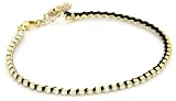 Ettika Gold Colored Small Rhinestone Black Tennis Anklet