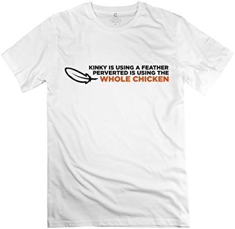 Kinky Feather 1 White Male Crew-Neck Tee XL