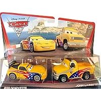 Disney Pixar Cars 2 JEFF GORVETTE & JOHN LASSETIRE Exclusive 2-Pack