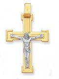 14K Two-Tone Gold Crucifix - 2.0