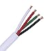 25 Ft 16 AWG Ga Bulk 4-Conductor in Wall Speaker Cable White Pro Grade Audio Digital Speaker Stranded Copper High Strand Count PVC Jacket UL Listed in-Wall Flexible Signal Transfer