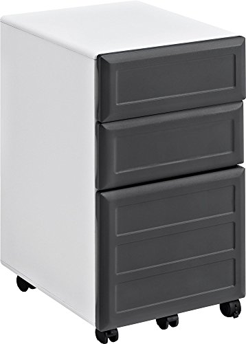 Altra Pursuit Mobile File Cabinet, White/Gray
