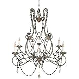 IMAGE OF Quoizel Lighting RBG5006CSM Bergamo - Six Light Chandelier, Century Silver Leaf and Mayan Gold Finish