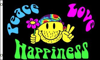Peace Love Happiness 3×5 ft Polyester Flag