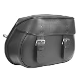 Auburn Leather 30-8021W-03 Mighty Legend Premium Leather Basket Weave Bolt-On Saddlebag - Pair