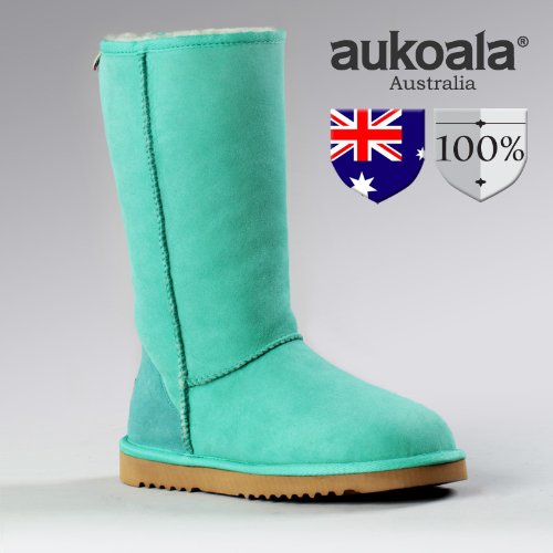 Aukoala Snow Boots Australia Sheepskin Warm Classic Tall For Womens_Size 6_Mintgreen On Sale