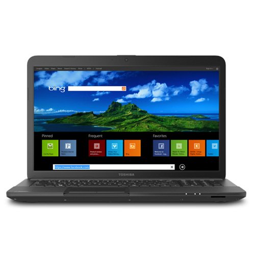 Toshiba Satin Black 17.3" Satellite Laptop PC with Dual-Core Accelerated Processor, 4GB RAM, 500GB HDD, DVD/CD, HDMI, USB 3.0, 6-cell lithium-ion battery, and Windows 8 Operating System On Sale