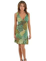 V-neck Keyhole Ruched Cutout General Print Polyester/Spandex Short  Dress
