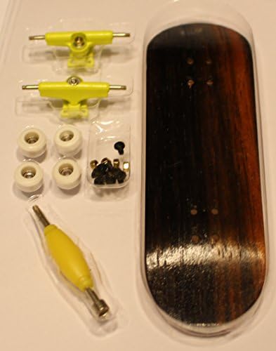 Fingerboard Bearing Wheels Wide Trucks "Legit Wood" Finger Skateboards : Mellow Shape Ebony