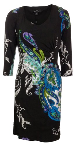 Ronni Nicole Women's Paisley Printed Jersey Dress (12, Cobalt/Multi)