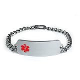 41osnCbeLcL. SL160  SLEEP APNEA Medical ID Alert Bracelet with Embossed emblem from stainless steel. Style: Classic wide, premium series.