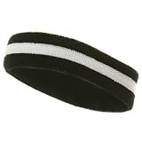 Terry Stripe Headband-Black White W15S28C