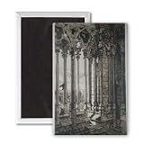 The Gallery of Notre-Dame, Paris, 1853.. - 3x2 inch Fridge Magnet - large magnetic button - Magnet