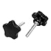 uxcell 50mm Star Head M8x50mm Male Thread Screw on Clamping Knob Black 2pcs