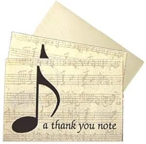 Amazon.com : Boxed Set Of Musical / Music Themed "Thank You" Note Cards ...