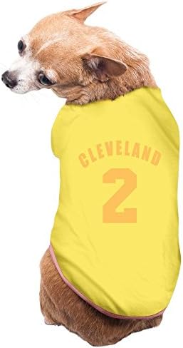 Jade Fashion Cleveland Basketball Kyrie 2# Irving Puppies And Dog T-shirt Yellow Size L