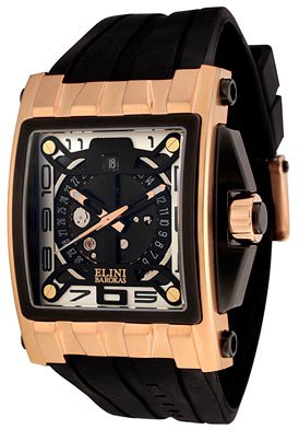 ELINI Watches:Men's Captain Automatic Black Silicone Images