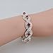 Long Way® Women's Silver Plated Rhinestone Bracelets (Red)