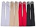 Driew 20inch Long Gloves for Women 4 Pairs, Elbow Length for Wedding Bridal Formal Opera Dance Evening Party Performance Party White Red Black Natural