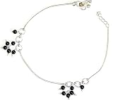 Body Jewelry Anklets Ankle Bracelet in Silver & Gemstone 21 gms. 10.5 " (anklt594)
