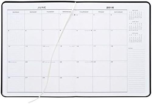 2015-2016 18-Month Monthly Desk Large Gold Satin Planner Calendar (Including July 2015 - December 2016) Made in USA (Size: 9.6 " x 7.6")