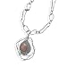 Double Strand Suede and Oxidized Link Necklace with Rhodonite