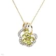 Necklace With 1.30ctw Precious Stones - Genuine Diamonds and Peridots Beautifully Designed in Yellow Gold Length 18in