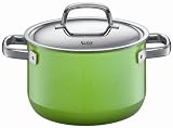 Silit 3-3/4-Quart High Casserole with Lid, Lemon Green