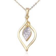 18k Yellow Gold Plated Sterling Silver Diamond-Accent Pendant, 18"