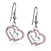 Silver & Pink Crystal Double Heart Charm title=
