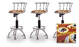 3 24"-29" Washington Red Skins Seat Chrome Adjustable Specialty / Custom Barstools Set