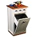 Venture Horizon 4124-11WH Butcher Block Bin Kitchen Island, White