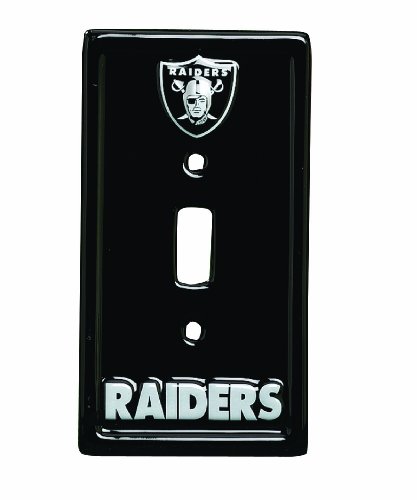 NFL 6-Inch by 3-1/4-Inch Light Switch Cover, Sculpted, 3-D, Oakland Raiders