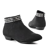 Damen Schuhe, STIEFELETTEN, BOOTS, DS-2010-1, Synthetik in hochwertiger Leder Optik, Schwarz, Gr 36