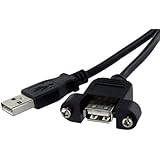 StarTech.com Panel Mount USB Cable A to A F/M - 1 ft (USBPNLAFAM1)