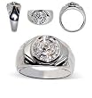 1/4 CT Diamond 14 KT White Gold Band 14K Mens Ring