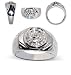 1/4 CT Diamond 14 KT White Gold Band 14K Mens Ring