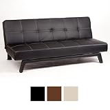 Design Sofa Schlafsofa Klappsofa 3-Sitzer, große Liegefläche 180x108 cm, sehr bequem - schwarz