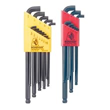 Bondhus 20599 0.050 - 3/8-Inch and 1.5 - 10mm Stubby Ball End Hex Key Double Pack
