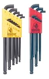 Bondhus 20599 0.050 - 3/8-Inch and 1.5 - 10mm Stubby Ball End Hex Key Double Pack