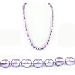 Single Strand 22 Inch 9-10mm purple Oval Shape Freshwater Cultured Pearl Necklace
