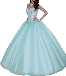 Crystal  Tulle  Ball Gown Quinceanera Dress 