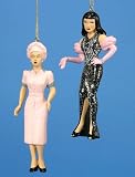 Set of 2 I Love Lucy In Funny Costumes Christmas Ornaments