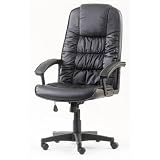 Office Products : Big&Tall Soft Leather Executive Office Desk Chair with Ergonomic Padded Arms and Black Painted Metal Base Rated up to 400LBS-MILANO - 804