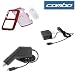 Solid Red Rubberized Snap On Crystal Hard Cover Case With Clip + Rapid Car Charger + Home Travel Charger for Sprint Samsung M540 Rant Cell Phone