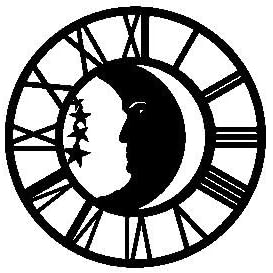 Giant 40 Inch Diameter Hand-crafted Tower Wall Clock (Roman Numerals, Moon & Stars Style)