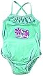 Luvable Friends Luvable Friends Swimsuit for Girls, Blue - Flowers - 18 months